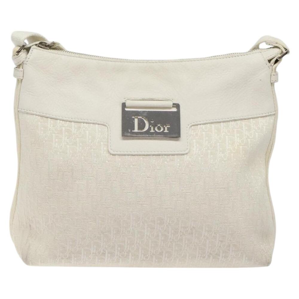 DIOR Trotter Canvas Shoulder Bag White Silver - Picture 13 of 16